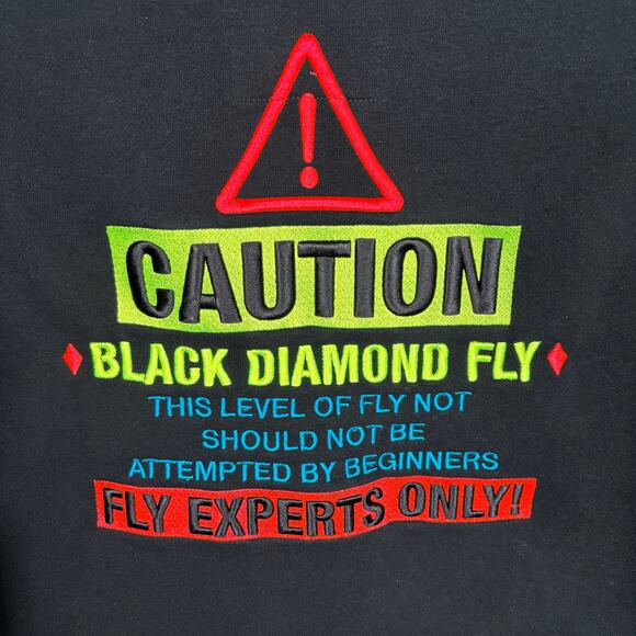 Born Fly Black Diamond Fly Hoodie Mens Large Neon Graphic Ski Theme - Picture 8 of 9